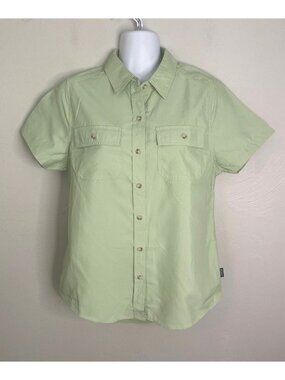 NWT Eddie Bauer ADVENTURE Button Up Women's XS Green Hiking Camping Outdoors